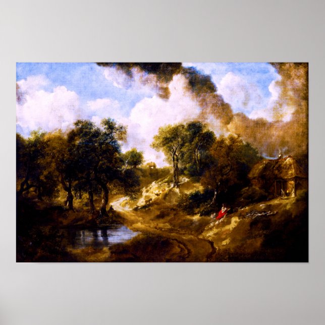 Affiche Thomas Gainsborough : Paysage à Suffolk (Devant)