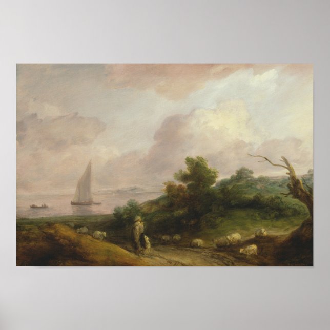 Affiche Thomas Gainsborough - Paysage côtier (Devant)