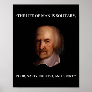 Affiche Thomas Hobbes Leviathan Philosophe Citation T Sh