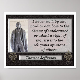 Affiche Thomas Jefferson devis -art imprimé