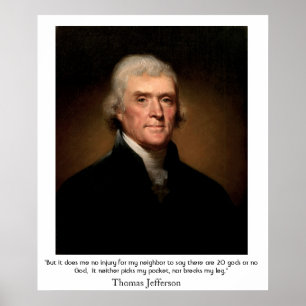Affiche Thomas Jefferson sur l'État et la religion