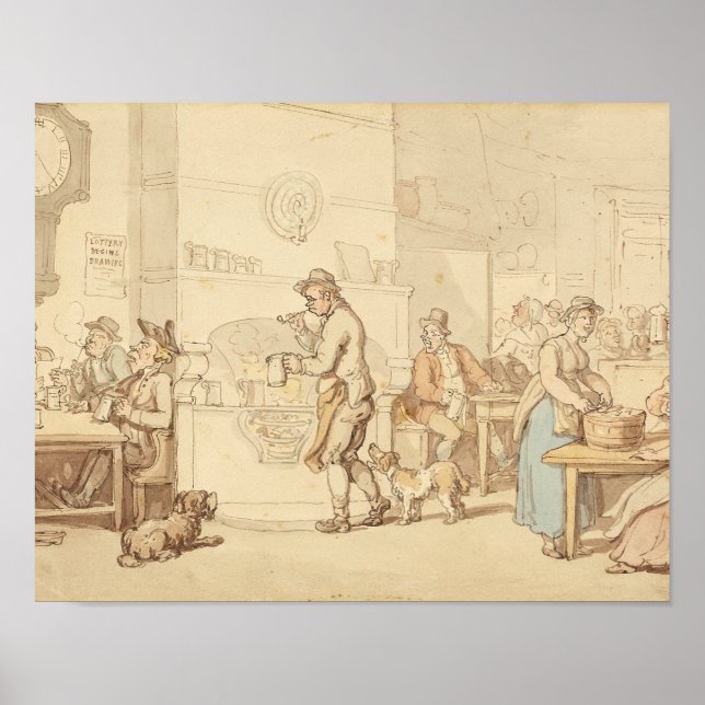 Affiche Thomas Rowlandson - Intérieur d'une auberge (Devant)