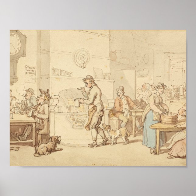 Affiche Thomas Rowlandson - Intérieur d'une auberge (Devant)