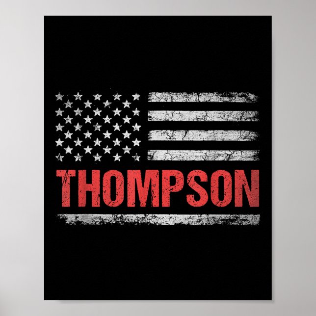 Affiche Thompson Nom American Flag - Thompson Nom de famil (Devant)