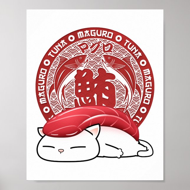 Affiche Thon de Maguro Sushi Chat (Devant)