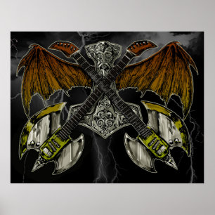 Affiche Thor Hammer des Dieux Guitares