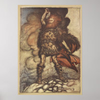 Thor Lève Son Hammer Arthur Rackham