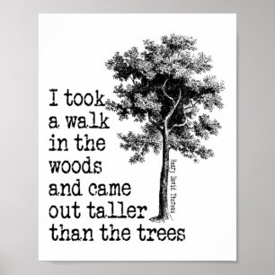 Affiche Thoreau Arbres Citation Nature - Promenade Dans Le