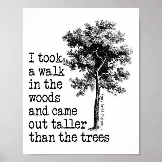 Affiche Thoreau Arbres Citation Nature - Promenade Dans Le (Devant)