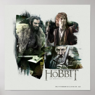 Affiche THORIN OAKENSHIELD™, BILBO BAGGINS™ & Gandalf 
