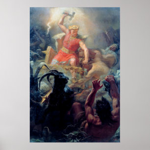 Affiche Thor's Fight with the Giants Mårten Winge
