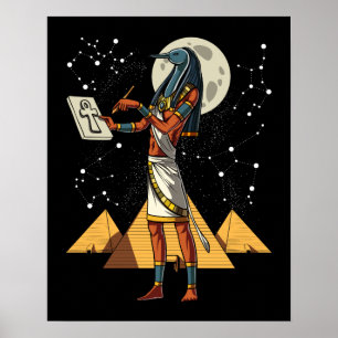 Affiche Thoth Egyptian God Ancienne Pyramides Mythologie