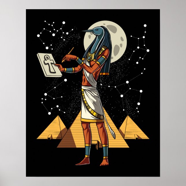 Affiche Thoth Egyptian God Ancienne Pyramides Mythologie (Devant)