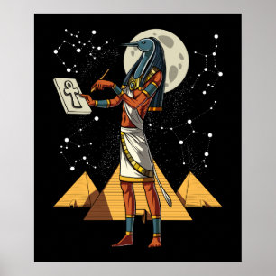 Affiche Thoth Egyptian God Ancienne Pyramides Mythologie