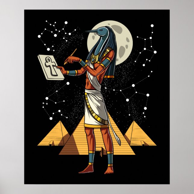 Affiche Thoth Egyptian God Ancienne Pyramides Mythologie (Devant)