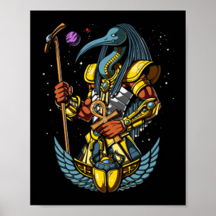 Affiche Thoth Egyptian God Ankh Scarab Ancient Symbol