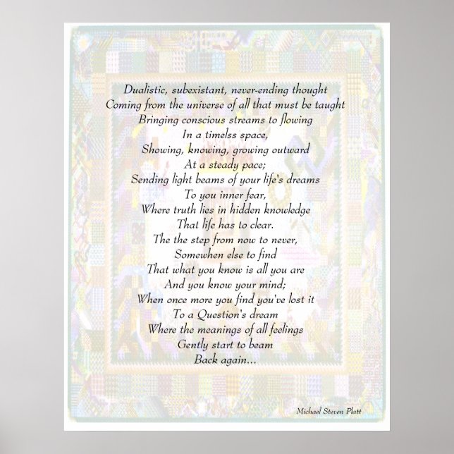 Affiche Thought Provoking Poem on Psychedelic Background (Devant)