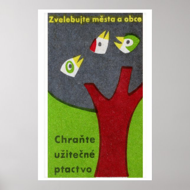 Affiche Three Birds in Tree - Matchbox Print - Czech Wall (Devant)
