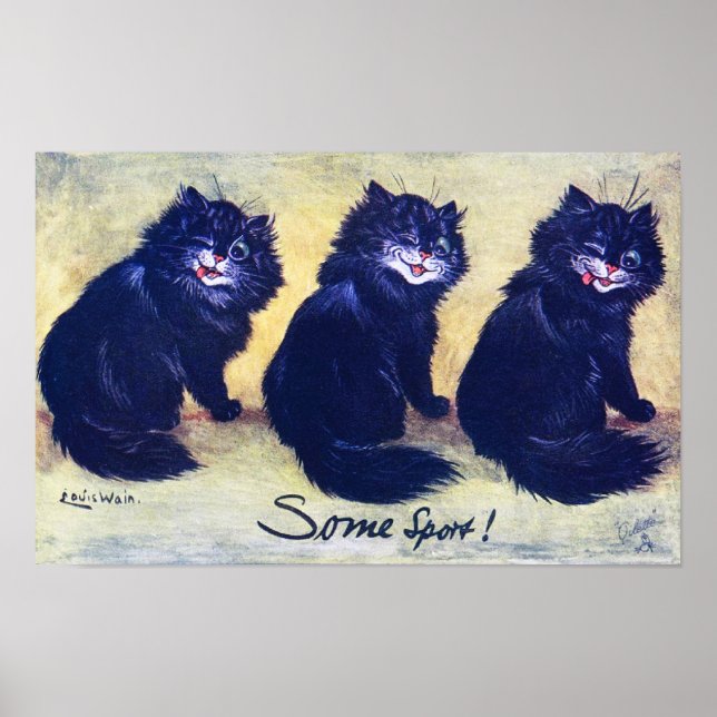 Affiche Three Black Cats, Louis Wain (Devant)