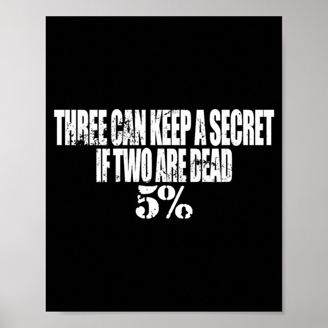 Affiche Three Can Keep A Secret If Two Are Dead 50% Funny  (Devant)