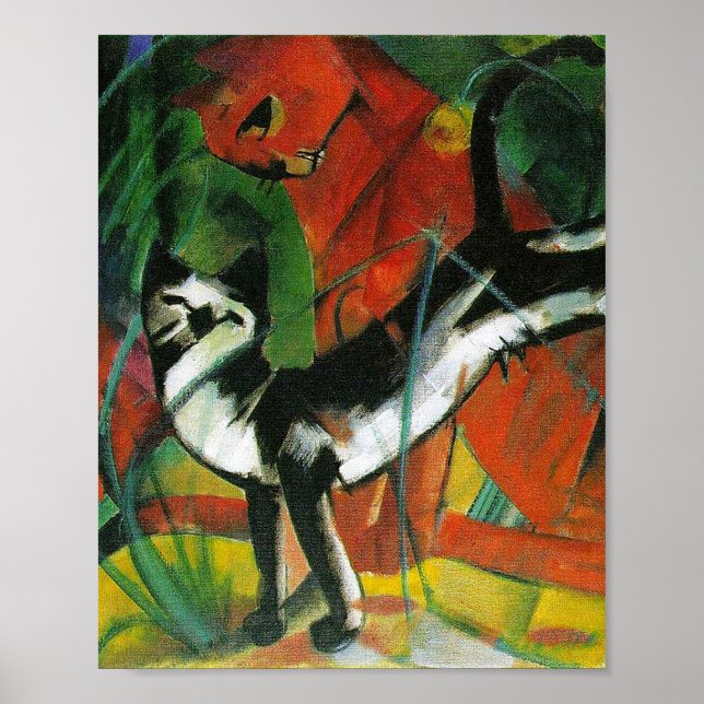 Affiche Three cats by Franz Marc (Devant)