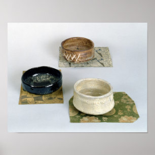 Affiche Three chawans used for tea ceremonies, c.1800
