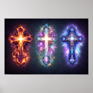 Affiche Three Cross Art