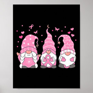 Affiche Three Gnome Pink Ribbon Warrior Breast Cancer Awar