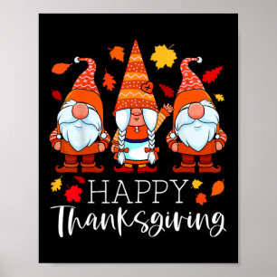 Affiche Three Gnomes Happy Thanksgiving Gnomes Affaire Gno