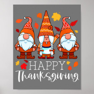 Affiche Three Gnomes Happy Thanksgiving Gnomes Affaire Gno