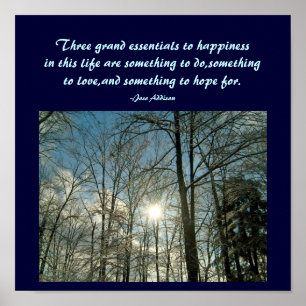 Affiche Three grand essentials to happiness ...Poster