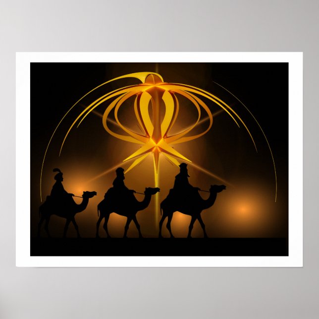 Affiche Three Wise Men and Advent Star Merry Christmas Pos (Devant)