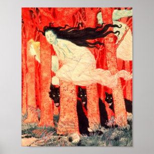 Affiche Three Women And Three Wolves Grasset Eugene