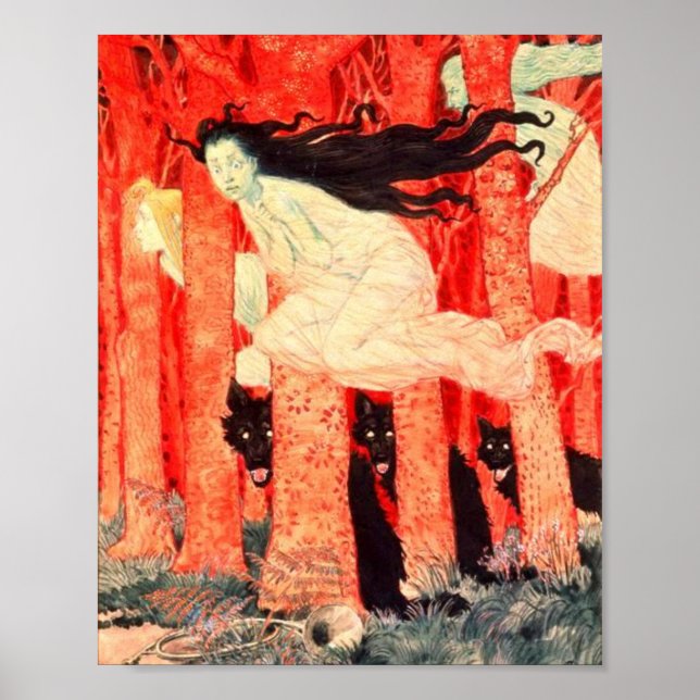 Affiche Three Women And Three Wolves Grasset Eugene (Devant)