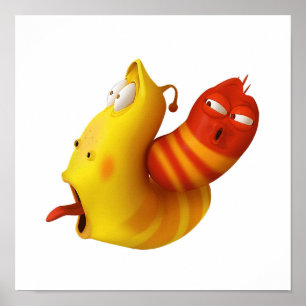 Affiche Threepa Nouvelle Larve rouge jaune aussi connue so