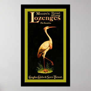 Affiche Throat de Moore et Lozenges pulmonaires~Médecine V