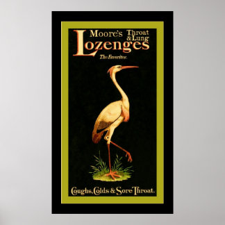 Affiche Throat de Moore et Lozenges pulmonaires~Médecine V