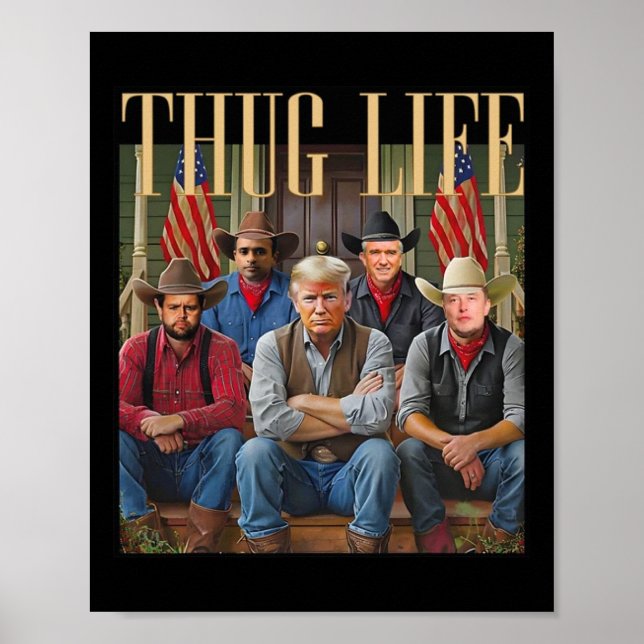 Affiche Thug Trump Vance Kennedy Elon Pour Le Graphique De (Devant)