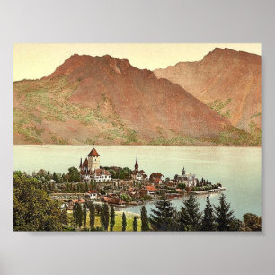 Affiche Thun, Lac de, Spiez, Oberland bernois, Suisse