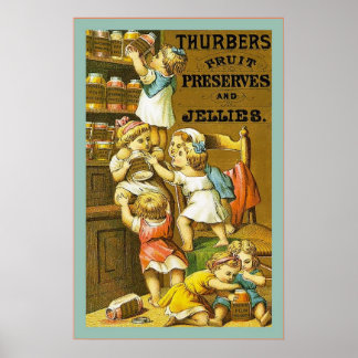 Affiche Thurbers ~ Conserves de fruits et gelées ~ Vintage