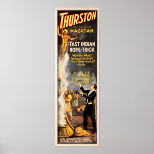 Affiche THURSTON Famous Magician East Indian Rope Trick