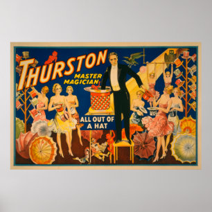Affiche Thurston, Maître Magicien "Out of a Casquette" Mag