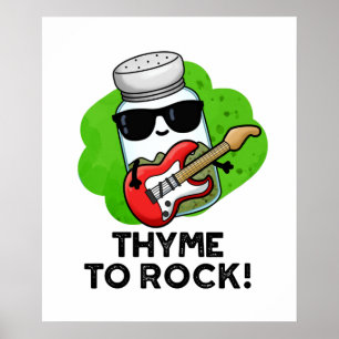 Affiche Thyme Pour Rocher Funky Herb Pun