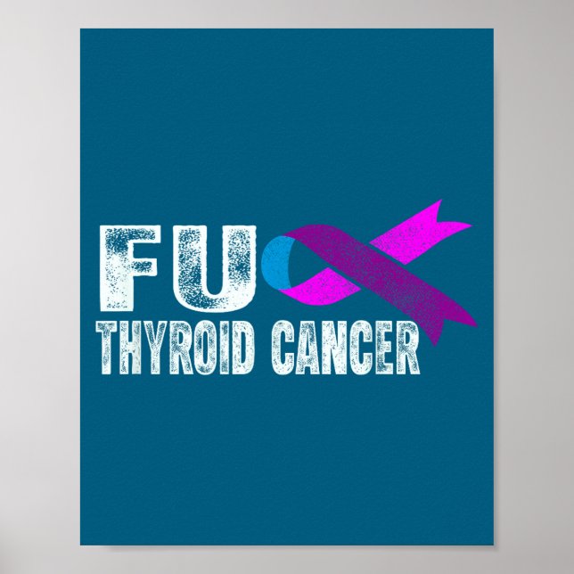 Affiche Thyroid Cancer Awareness Retro Thyroid Cancer Surv (Devant)