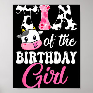 Affiche Tia de la ferme de la fille d'anniversaire Vache 1