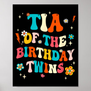 Affiche Tia des jumeaux d'anniversaire garçons filles fête