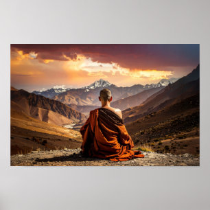 Affiche Tibet - Bouddhisme - Méditation
