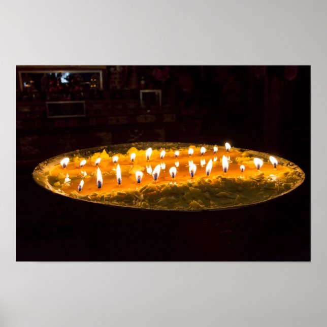 Affiche Tibet - Lampe à beurre rituelle (Devant)
