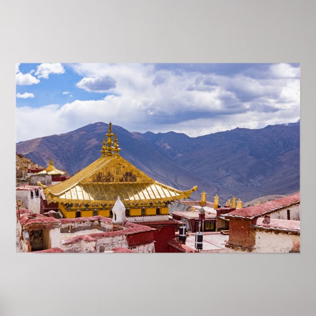 Affiche Tibet - Monastère bouddhiste de Ganden (Devant)