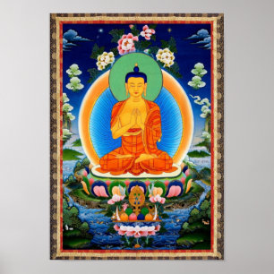 Affiche Tibétain Thangka Prabhutaratna Bouddha